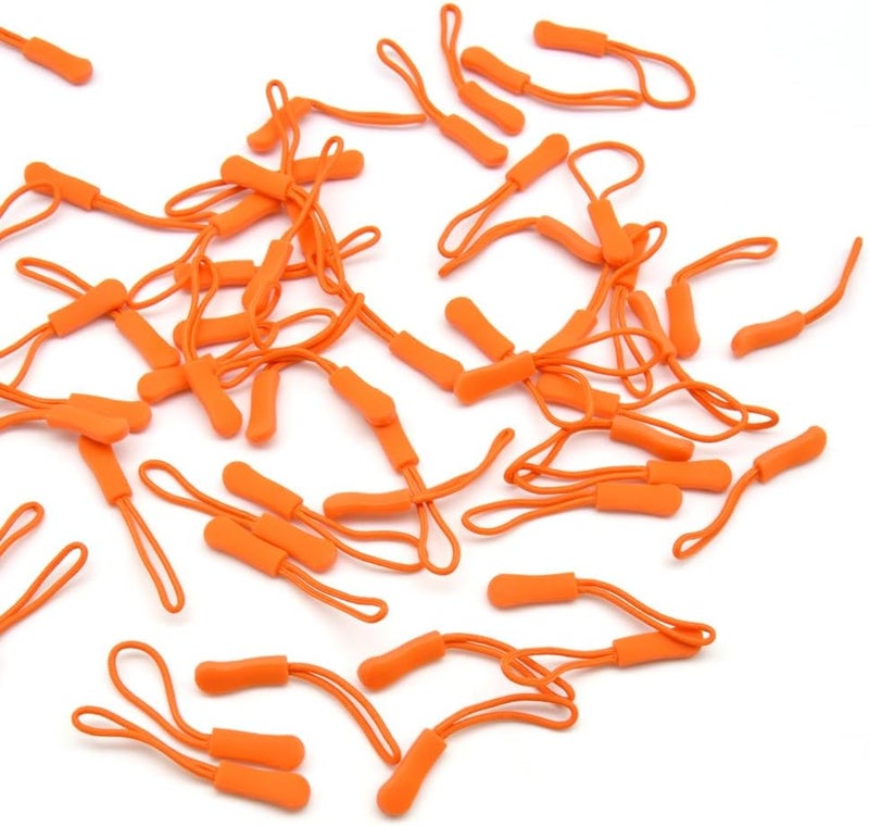 Ruidee 50 Pieces Zipper Pulls Zipper Tabs Zipper Pull Cord Extender Replacement Zipper Pulls for Backpacks, Jackets, Luggage, Purses, Handbags（Orange） - Image 5